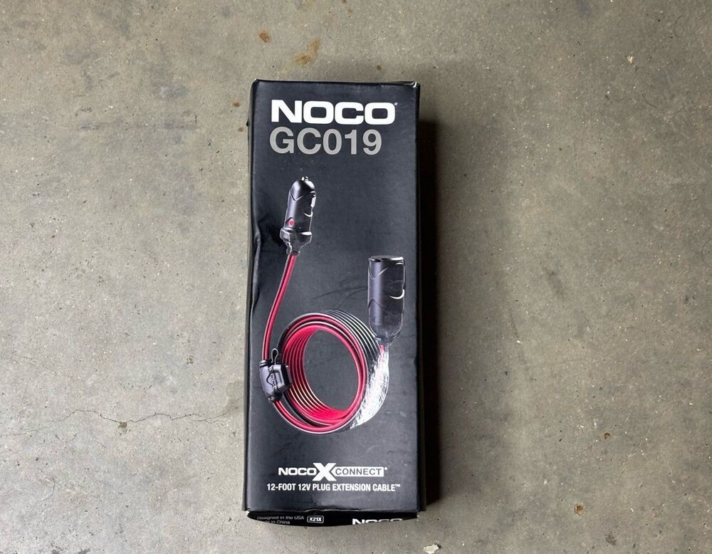 New NOCO GC019 12 Volt Plug 12.5 Foot Extension Cable